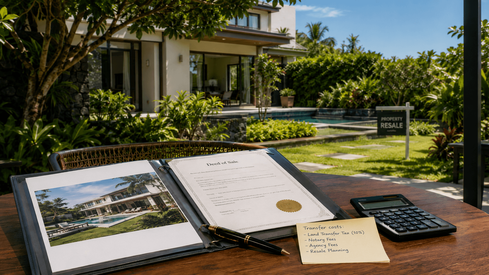 Property resale documents for a Mauritius land transfer tax transaction